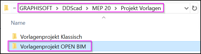 Projektvorlagen Verzeichnis OPEN BIM Bild 3.png