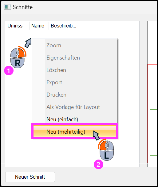 Kontextmenü: Neu (mehrteilig)