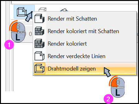 Anzeige als Drahtmodell
