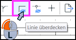 Werkzeug Linie überdecken