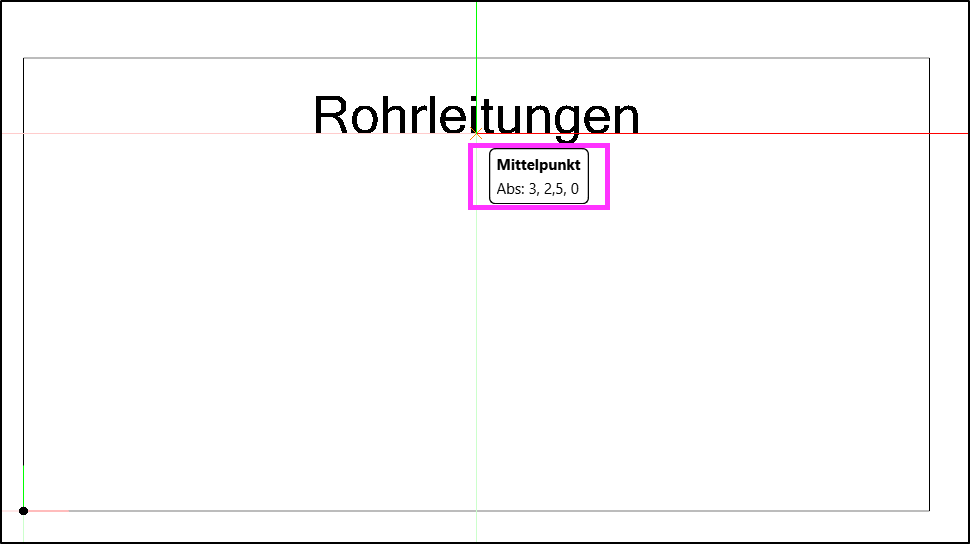 Fangen des Mittelpunkts der oberen waagerechten Linie