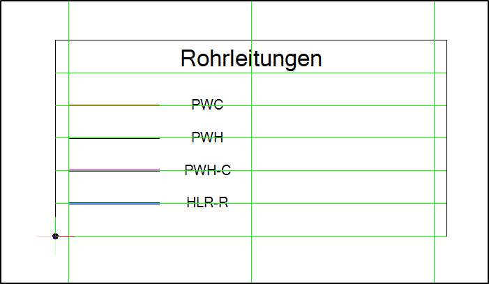 Ausgefüllte Legende mit gezeichneten Medien und Beschriftungen