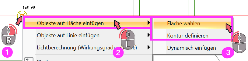 Kontur definieren, um eine Fläche zu erstellen.