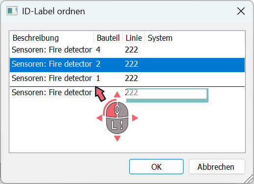 Verschobener Eintrag zur Anpassung der Nummernreihenfolge