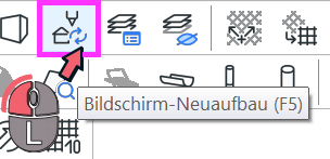 Schaltfläche Bildschirm-Neuaufbau in DDScad